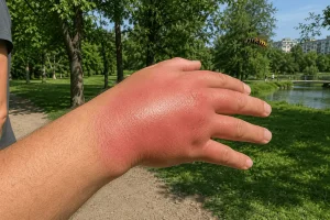 Użądlenie osy i pszczoły – objawy, pierwsza pomoc i co stosować